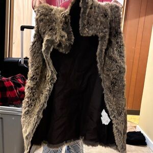 Zara Brown Faux Fur Vest